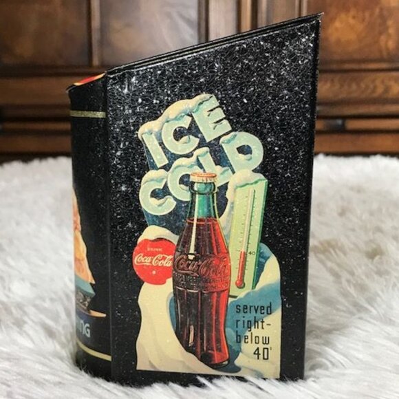NWOT Vintage Coca-Cola 'Fountain Service' Angled Hinge Lid Tin & Coasters Set - Picture 3 of 13